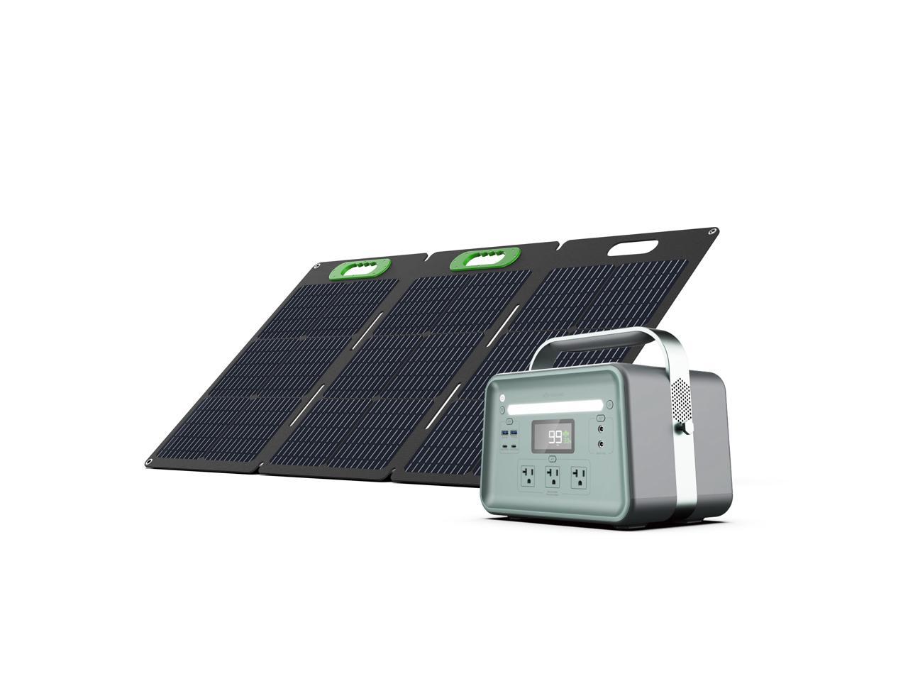 Yoshino Solid-State Portable Solar Generator 660W (602Wh) with included 100W Portable Solar Panel, Recreation, Camping, Emergency