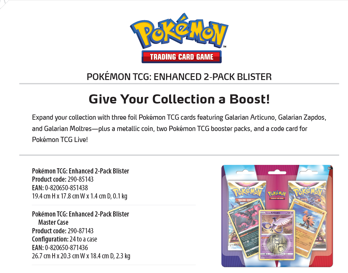 [PRE-ORDER] Pokemon TCG Enhanced 2 Pack Blister